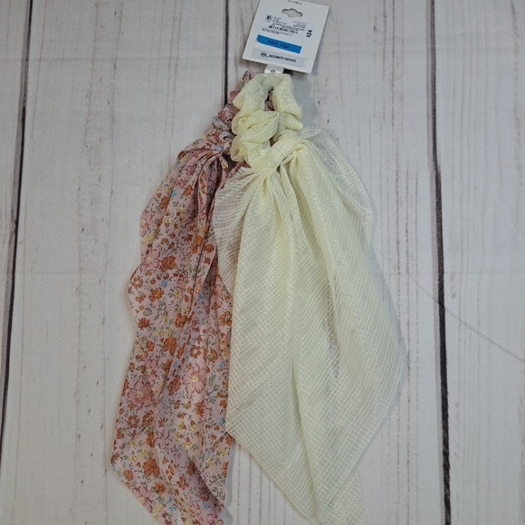 Ana Hair Accessories Floral and Yellow Scrunchie Scarves - Picture 3 of 4